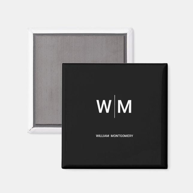 Imã Logotipo preto | Empresa empresarial (Front/Back)