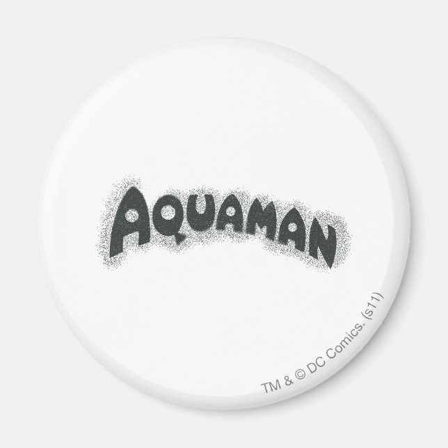 Imã Logotipo Preto Grunge Aquaman (Frente)