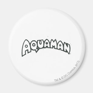 Imã Logotipo Preto Grunge Aquaman 2