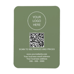 Ímã Logotipo QR Código moderno Sage Magnet Verde