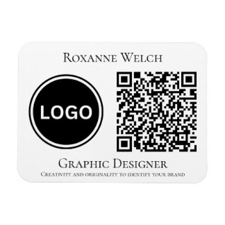 Ímã Logotipo redondo Código QR Empresa comercial flexí