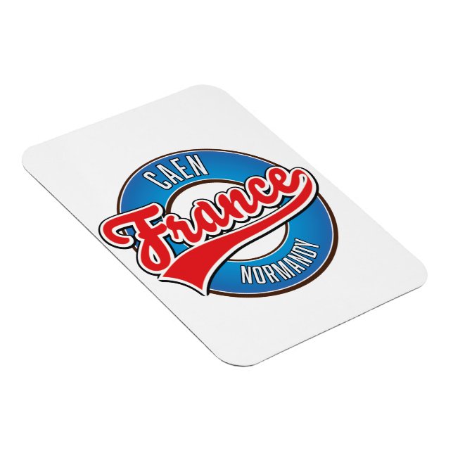 Ímã logotipo retrô de Caen Normandia França (Lado Direito)