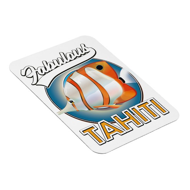 Ímã logotipo retrô fabuloso do Taiti (Lado Direito)