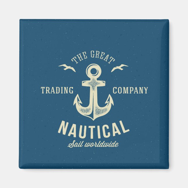 Imã Logotipo Retro Náutico (Frente)