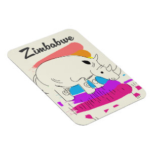 Ímã logotipo retro viagem do Zimbábue