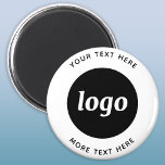 Imã Logotipo Simples Com Empresa De Texto<br><div class="desc">Adicione seu próprio logotipo e escolha de texto a este design. Remova o texto superior ou inferior,  se preferir. Minimalista e profissional. Excelente para marcas de funcionários ou como promocional para seus clientes e clientes.</div>
