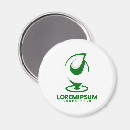 Imã Logotipo verde abstrato de gota de água e globo