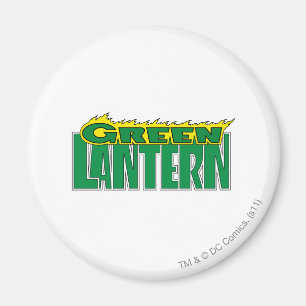 Imã Logotipo verde da lanterna - chamas amarelas