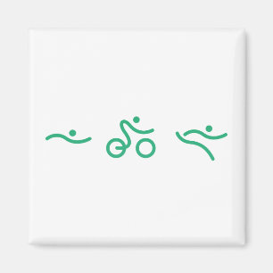 Imã Logotipo verde do Triathlon