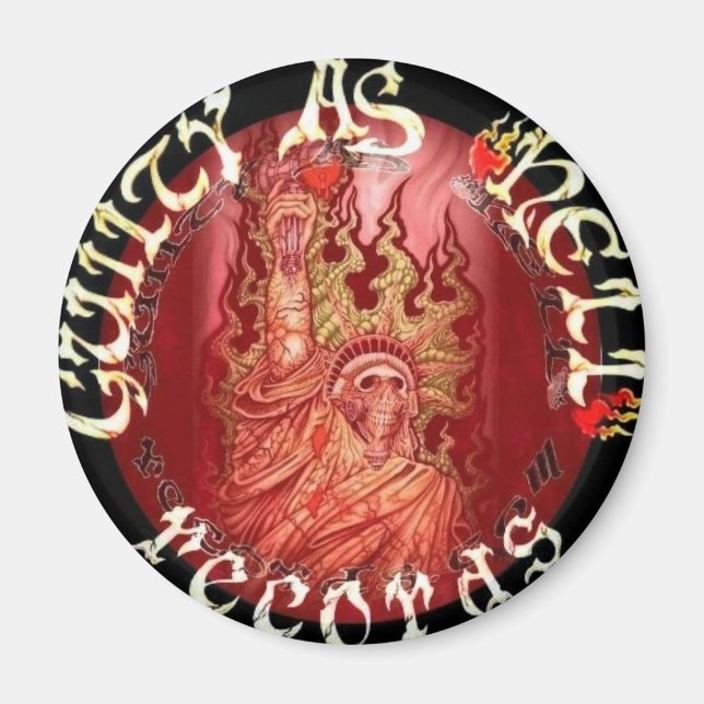 Imã Logotipo vermelho GAHR com logotipo preto (Frente)