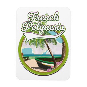 Ímã Logotipo viagem da Polinésia Francesa.