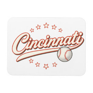 Ímã Logotipo Vintage Cincinnati Baseball - Esportes Re