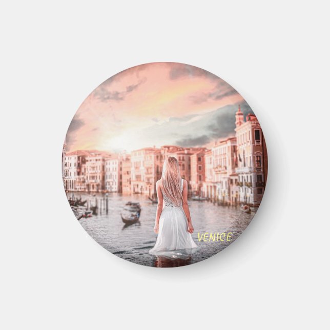 Imã Loira Em Veneza Romântica (Frente)