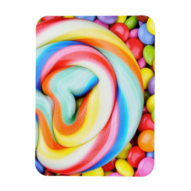 Ímã Lollipop Striped E Smarties Multicoloridos (Vertical)