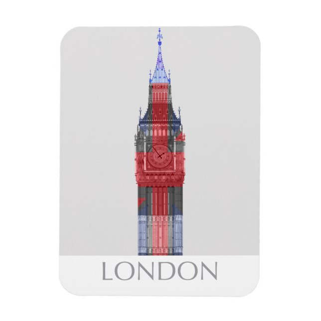 Ímã London Big Ben Union Jack (Vertical)