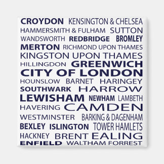 Imã London Boroughs Magnet (branco)