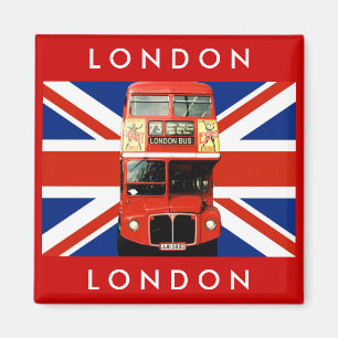 Imã London Bus e British Flag