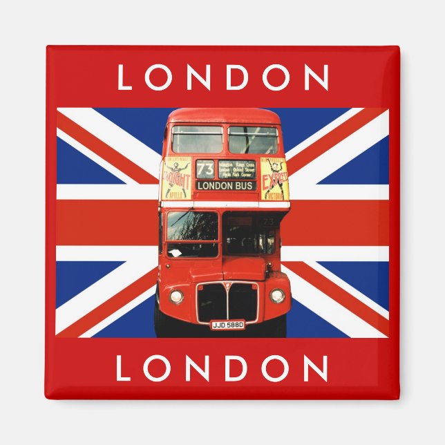 Imã London Bus e British Flag (Frente)
