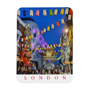 Ímã London Chinatown na imã de geladeira noturna
