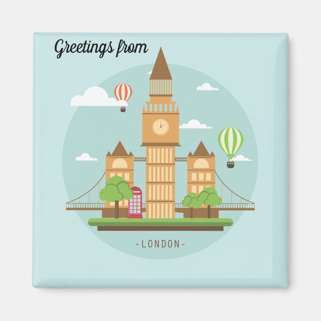 Imã London City Illustration (Frente)