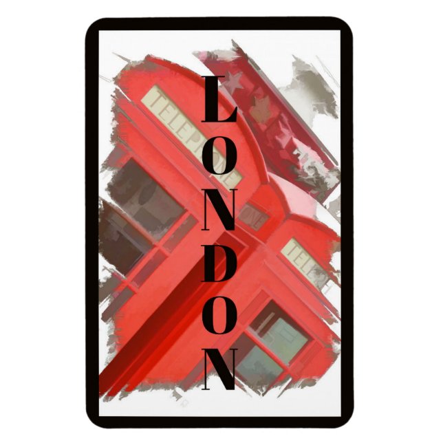 Ímã London England Retro Red Phone Booth (Vertical)