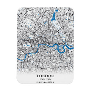 Ímã London England United Kingdom City Map Viagem