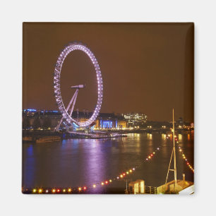Imã London Eye, River Thames e luzes de