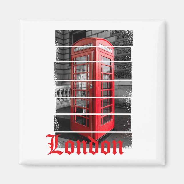Imã London Phone Box Vintage Souvenir (Frente)
