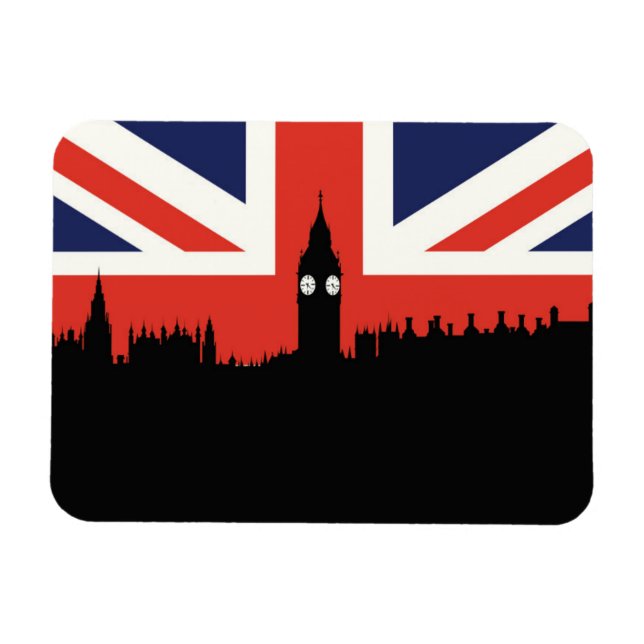 Ímã London Skyline | Bandeira Britânica (Horizontal)