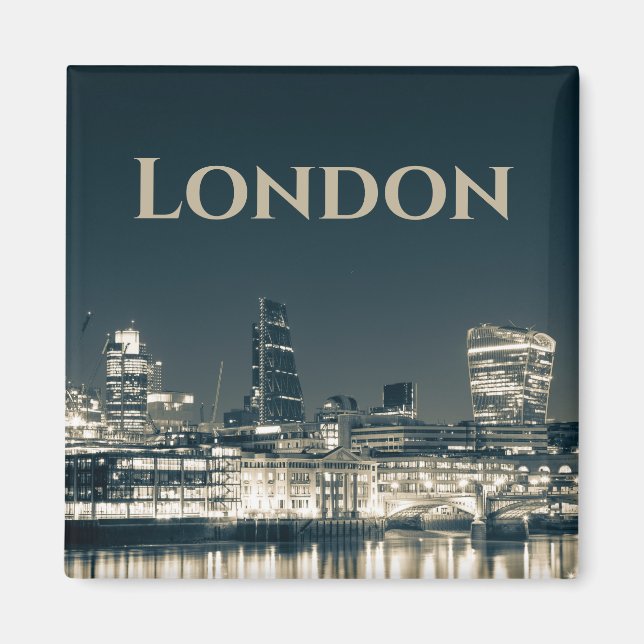 Imã London Skyline Panorama Urban Souvenir Gift (Frente)