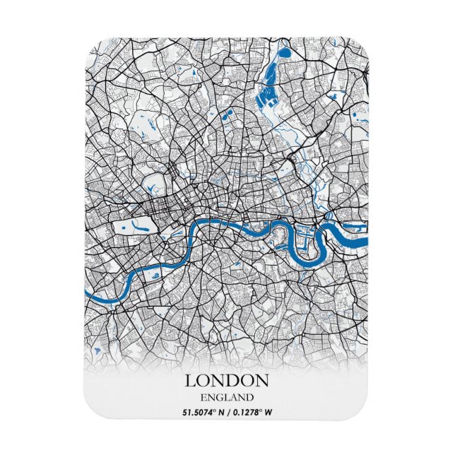Ímã London United Kingdom City Map Viagem (Vertical)