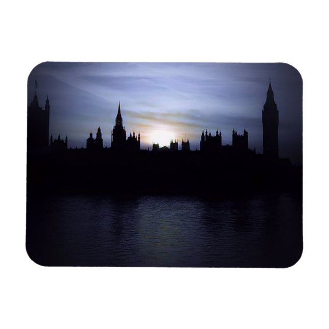 Ímã Londres-Big Ben-Elizabeth Tower-Sunset-Magnet (Horizontal)