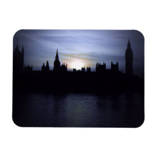 Ímã Londres-Big Ben-Torre Elizabeth-Por do sol-Ímã