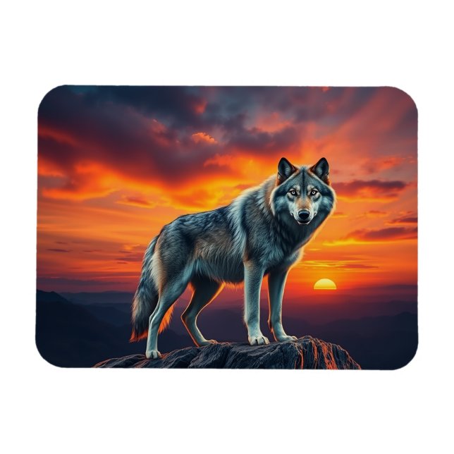 Ímã Lone Wolf at Sunset (Horizontal)