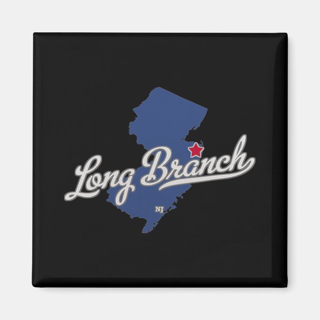 Imã Long Branch New Jersey Nj Map  (Frente)