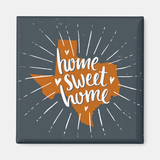 Imã Longhorn Burnt Orange Home Sweet Home Texas (Frente)