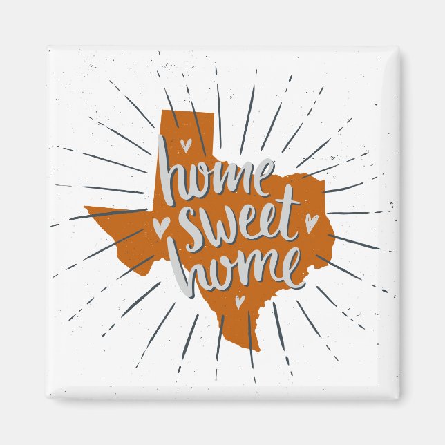 Imã Longhorn Burnt Orange Home Sweet Home Texas (Frente)