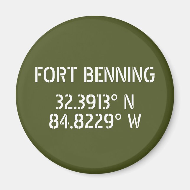 Imã Longitude Fort Benning Latitude (Frente)