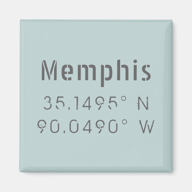 Imã Longitude Memphis e Latitude (Frente)