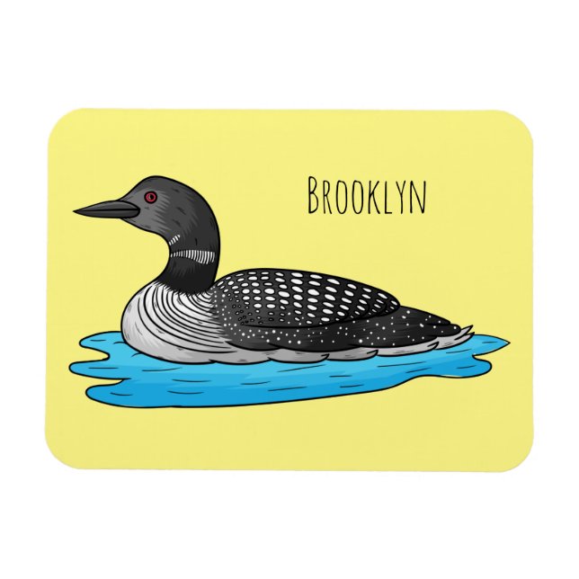 Ímã Loon bird cartoon illustration (Horizontal)