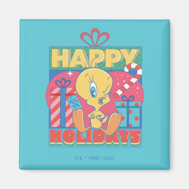 Imã LOONEY TUNES™ | TWEETY™ Felizes Festas (Frente)