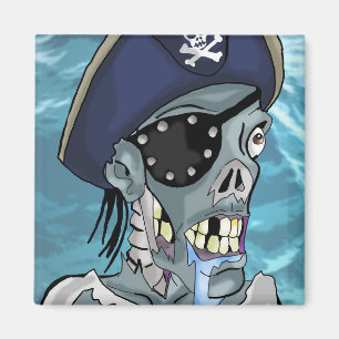 Imã Loony Pirate Zombie Magnet