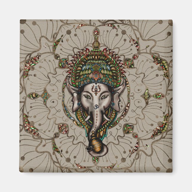 Imã Lord Ganesha - Cor na Canvas (Frente)