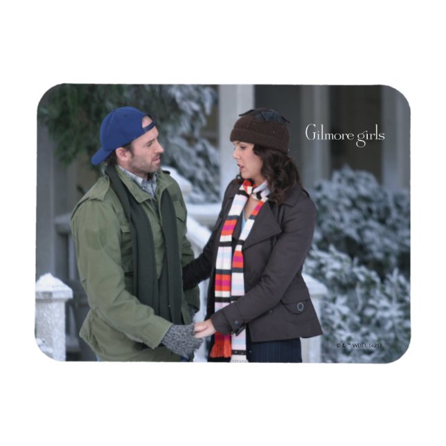 Ímã Lorelai & Luke segurando mãos na neve (Horizontal)