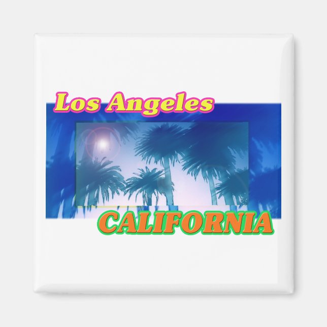 Imã "Los Angeles CALIFÓRNIA" Palm Trees Magnet (Frente)