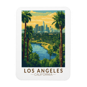 Ímã Los Angeles Califórnia Viagem Arte Vintage