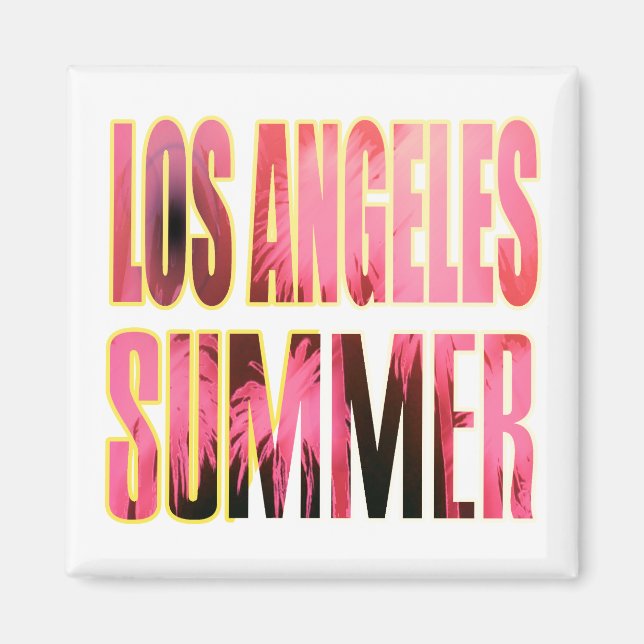 Imã "Los Angeles Summer Letter Red" Magnet (Frente)