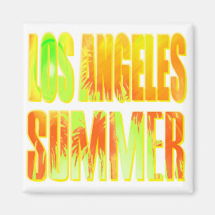 Imã "Los Angeles Summer Letter Yellow Orange" Magnet
