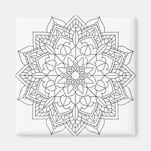 Imã Lotus Flower Mandala (Frente)