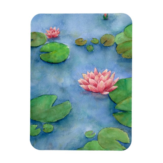 Ímã Lotus flower watercolor (Vertical)